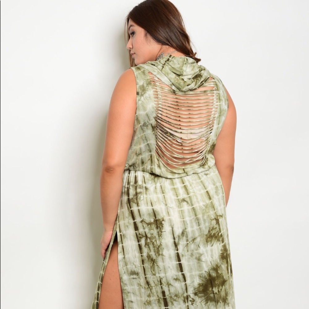 “New Listing” OLIVE TIE DYE DRESS
